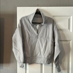 Old Navy Heather Gray Quarter-Zip Hoodie